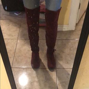 Burgundy boots